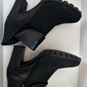 The Flexx black leather and suade booties